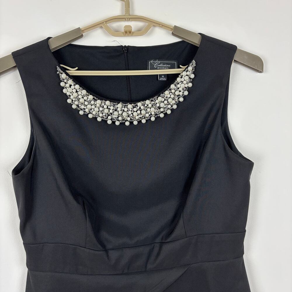Dressbarn Collection Black Sheath Dress 14 Audrey old money career office - Picture 2 of 8